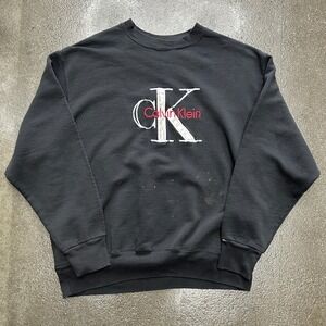 Vintage 90s Distressed Calvin Klein CK Logo Crewneck Sweatshirt